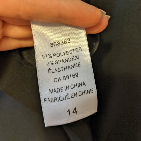 Vintage 90s Mario Serrani Black Sleeveless Midi Dress Classic Party Office Sz 14 - Picture 9 of 10